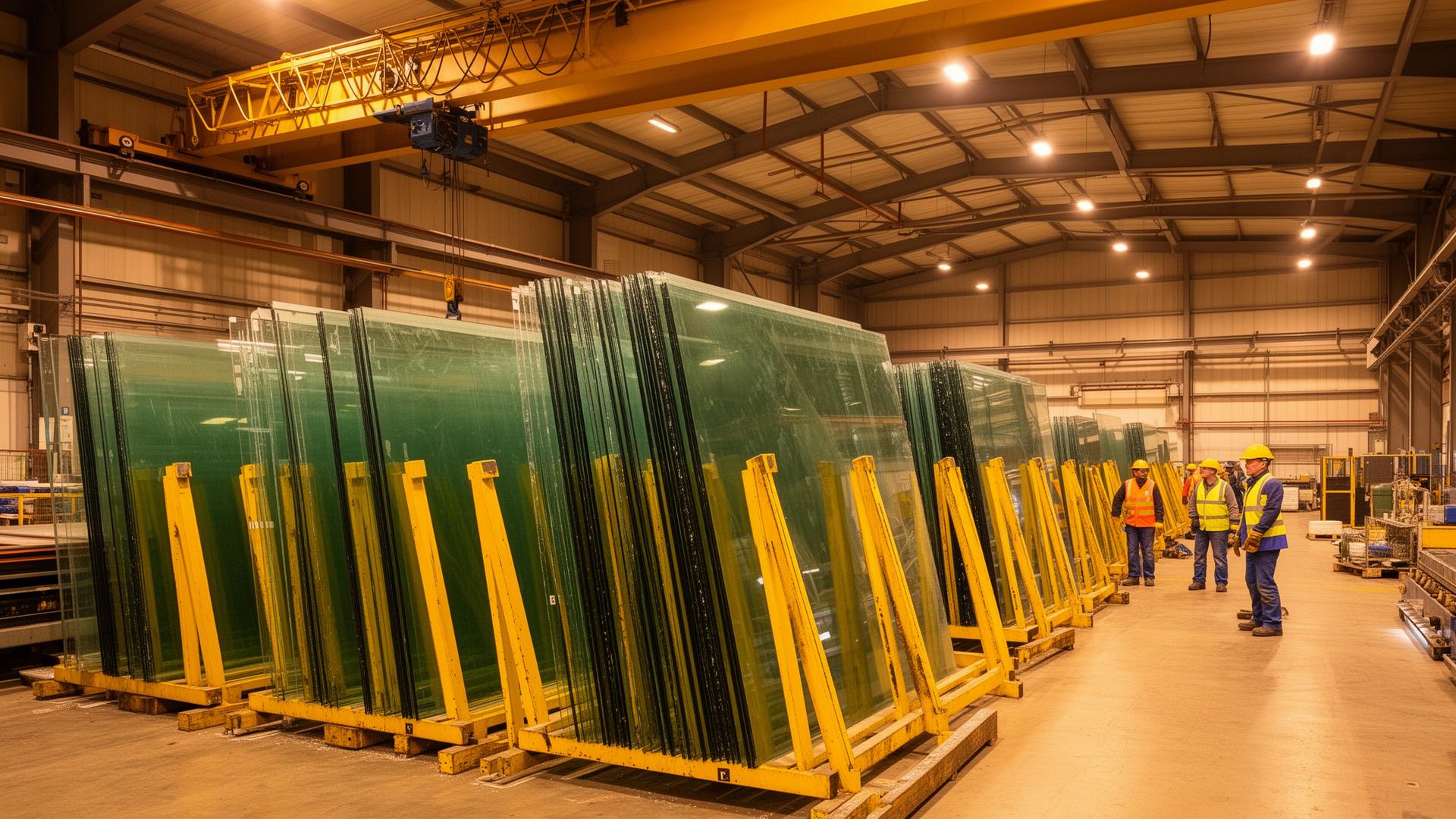 Estrutura industrial e equipe Pilar Glass